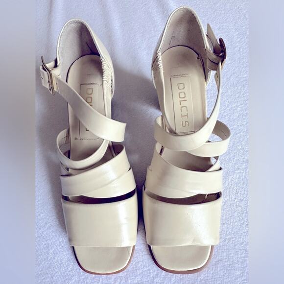 Dolcis leather cream strappy sandal size 5.5 - Picture 1 of 10